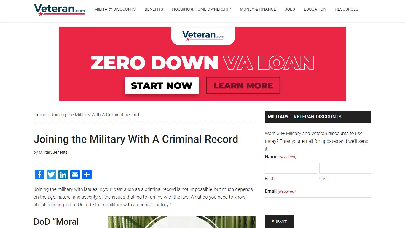 Joining the Military With A Criminal Record - Military Benefits